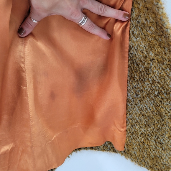 RARE VINTAGE 1960s Tweed Fit & Flare Peacoat Rust - Picture 15 of 16